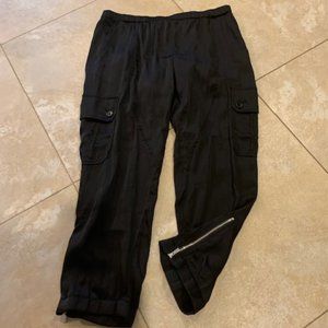 bcbg max azria black cargo style pants size m